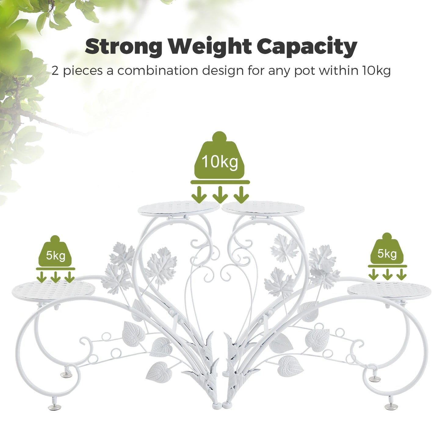 Wisfor Four Tier Tall Plant Stand Metal Planter Rack