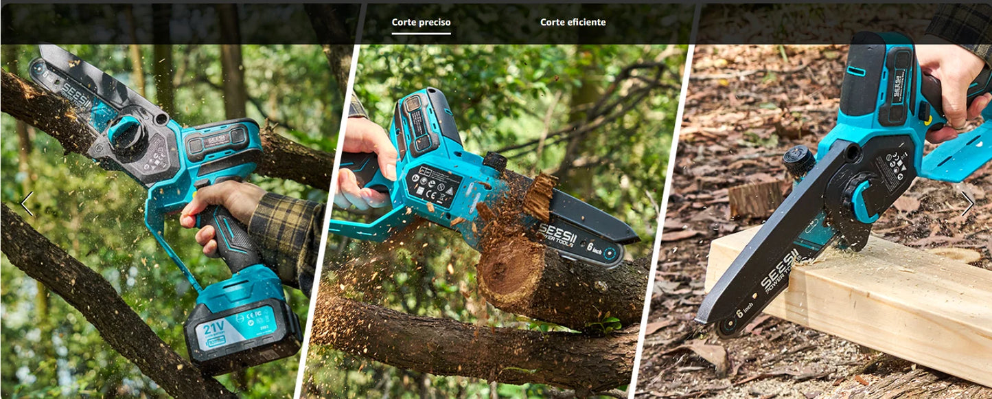 Seesii Brushless Cordless Chainsaw 1000W For Woodworking Pruning