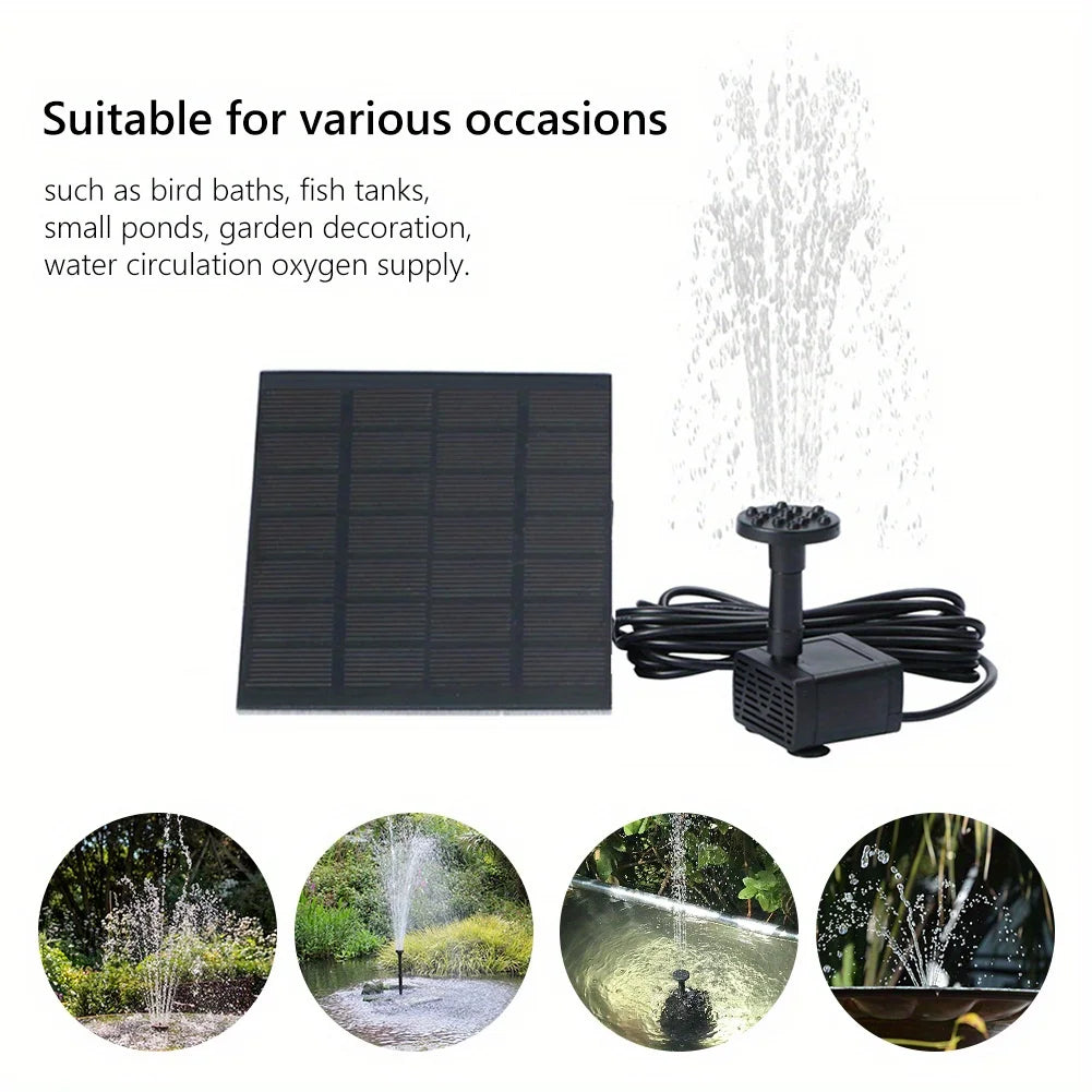 Solar Fountain With Six Nozzles Floating Water Pump For Gardens