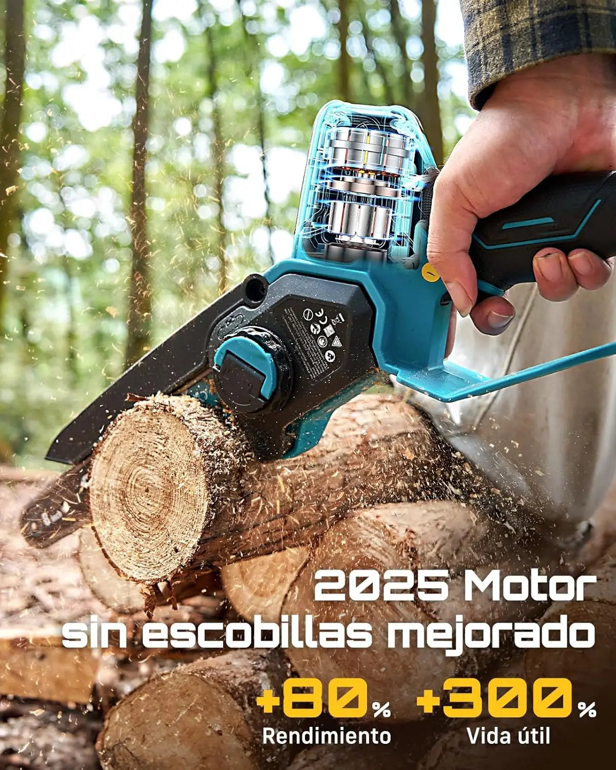 Seesii Brushless Cordless Chainsaw 1000W For Woodworking Pruning