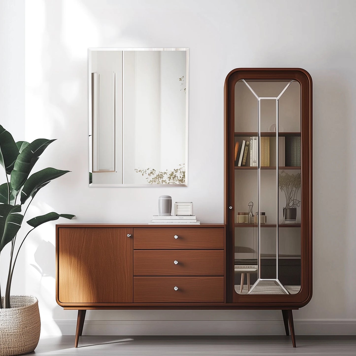 Wisfor Frameless Bathroom Mirror Over Sink With Beveled Edge