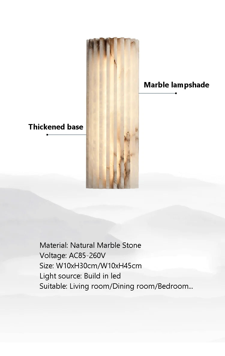 Ancister Modern Marble Wall Lamp Bedside Sconce Italian Style