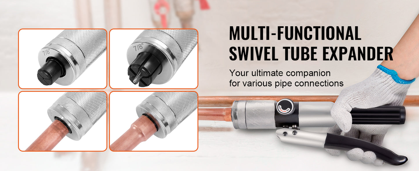 Succebuy Hydraulic Tube Expander With 7-Head Expander Set And Deburring Tool