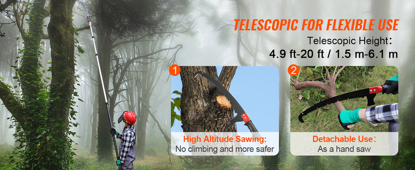 SucceBuy Telescopic Extendable Pole Saw With Aluminum Handle